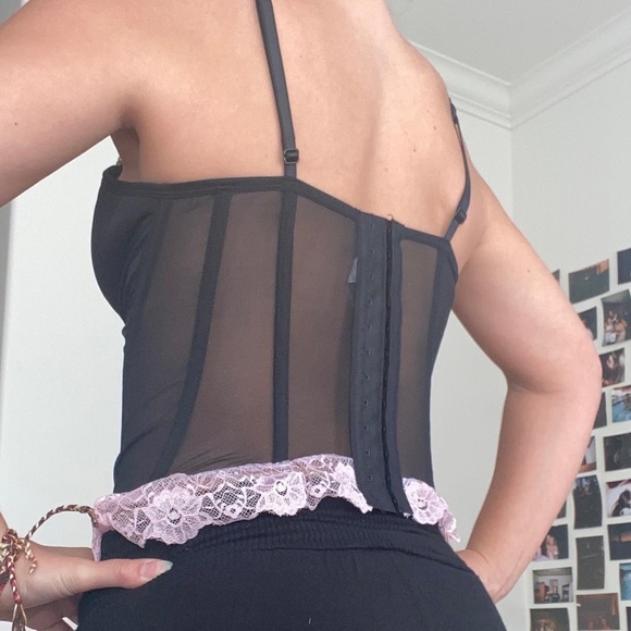 unique black & pink corset top! - Picture 3 of 7